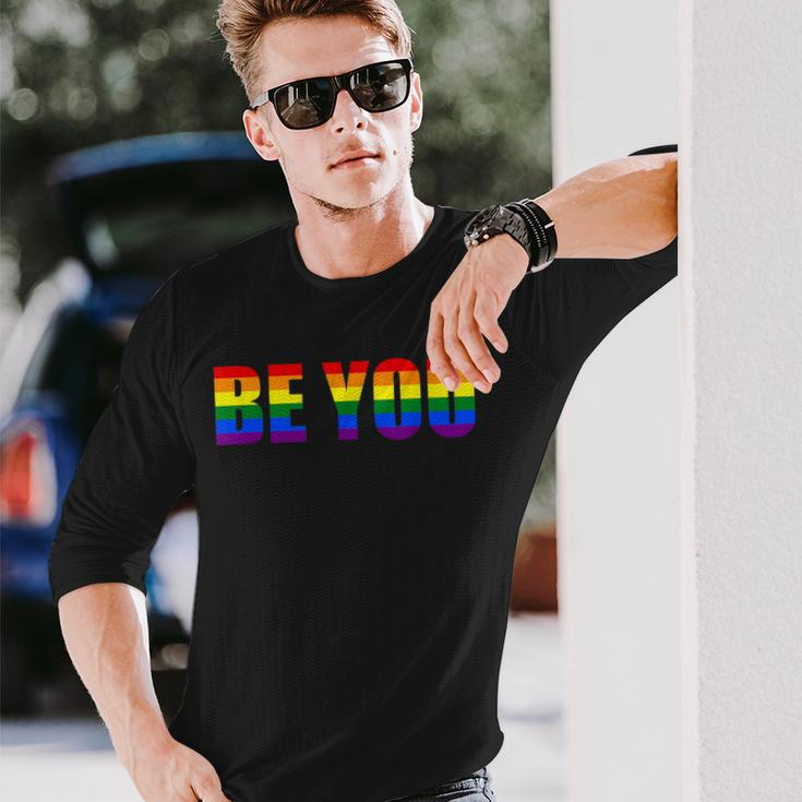 Be You Lgbt Flag Gay Pride Month Transgender Long Sleeve T-Shirt Gifts for Him