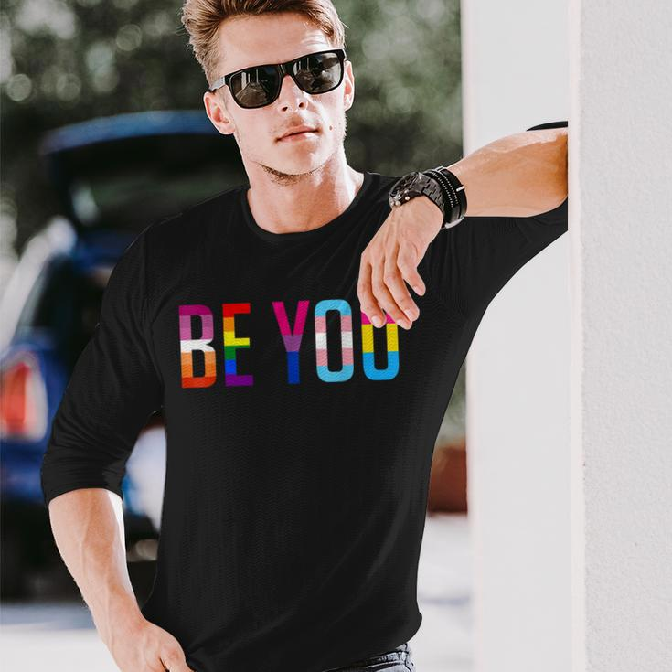 Be You Lgbt Flag Gay Pride Month Transgender Rainbow Lesbian Long Sleeve T-Shirt T-Shirt Gifts for Him