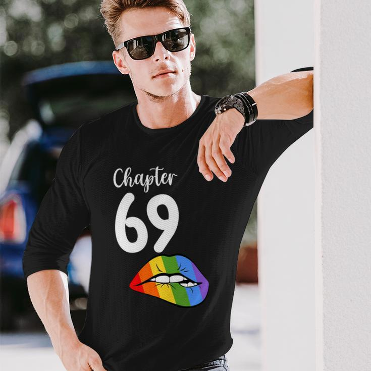 Lgbt Sexy Lips Rainbow Chapter 69 Birthday Celebration Long Sleeve T-Shirt Gifts for Him