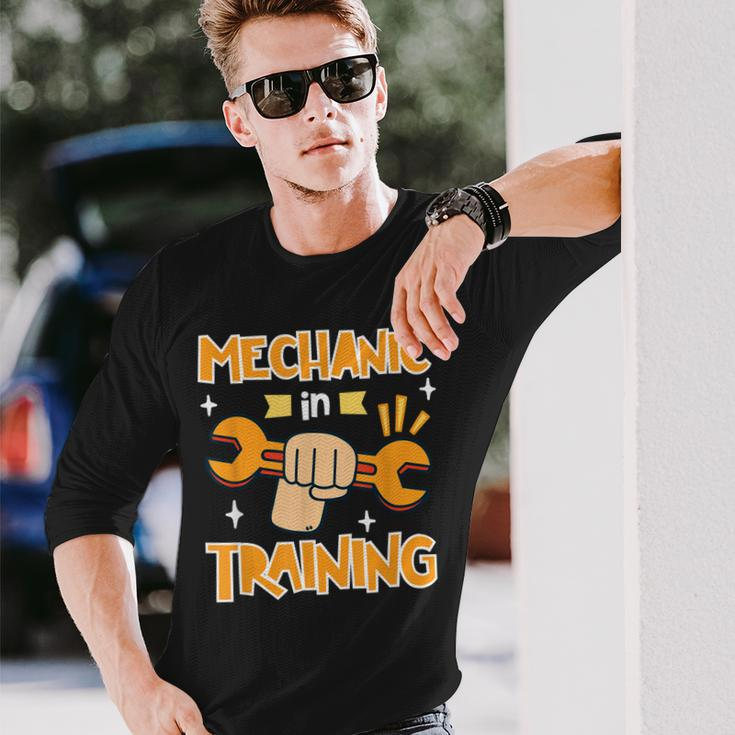 Little Future Mechanic In Training Car Auto Proud Dad Long Sleeve T-Shirt Gifts for Him