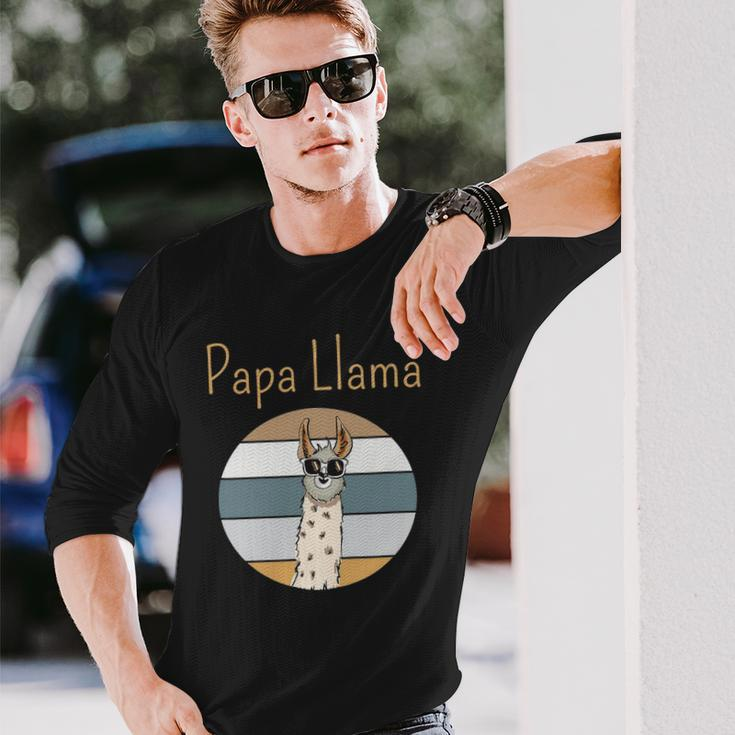 Llama Dad Matching Papa Alpaca Lover Fathers Day Long Sleeve T-Shirt T-Shirt Gifts for Him