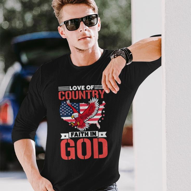 Love Of Country Faith In God Long Sleeve T-Shirt Gifts for Him