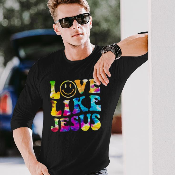 Love Like Jesus Tie Dye Faith Christian Jesus Kid Long Sleeve T-Shirt T-Shirt Gifts for Him