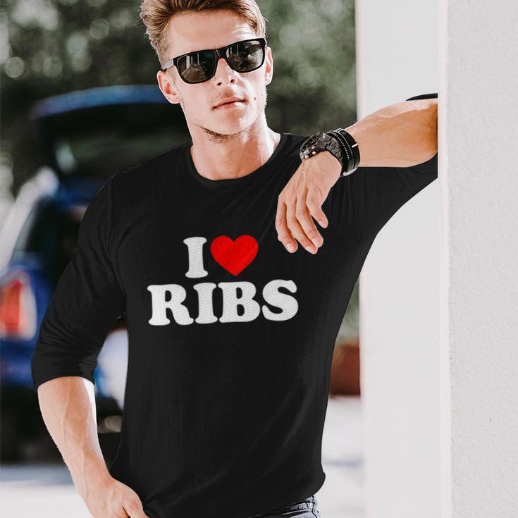 I Love Ribs I Heart Ribs Food Lover Long Sleeve T-Shirt T-Shirt Gifts for Him