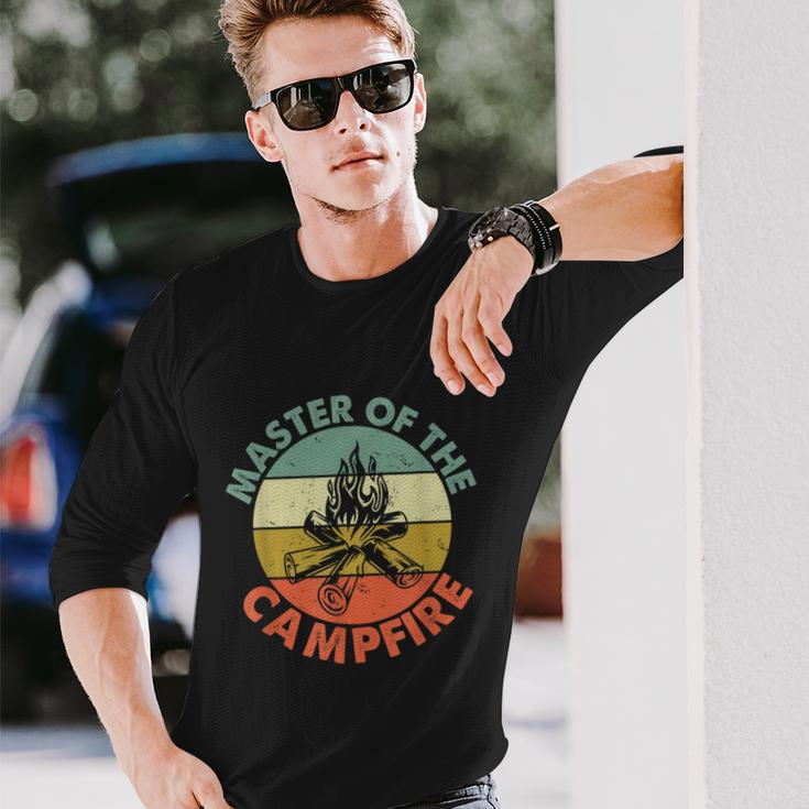 Master Of The Campfire Dad Camping Camping Dad Long Sleeve T-Shirt Gifts for Him