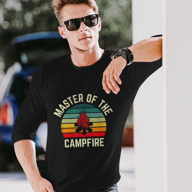Master Of The Campfire Vintage Camping Long Sleeve T-Shirt Gifts for Him