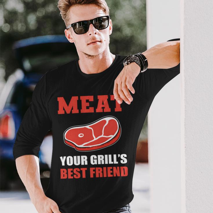 Meat Your Grill’S Best Friend Butcher Chef Cook Bbq Unisex Long Sleeve Gifts for Him