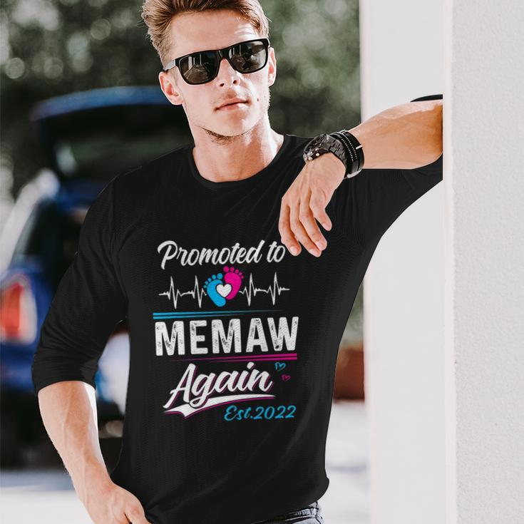 Memaw Promoted To Memaw Again Est 2022 Grandma Long Sleeve T-Shirt T-Shirt Gifts for Him