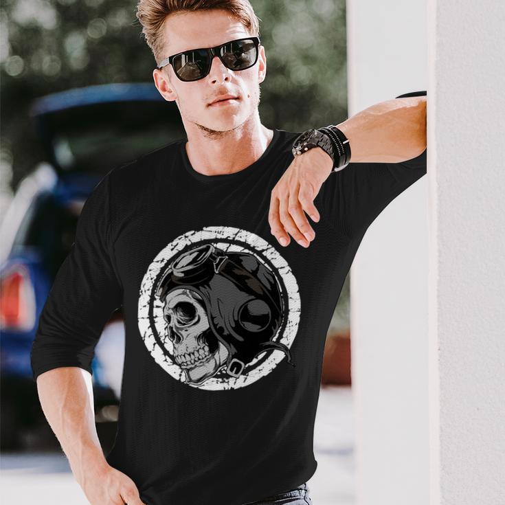 Motorcycle Skull With Helmet Dreaming 472 Shirt Unisex Long Sleeve Gifts for Him