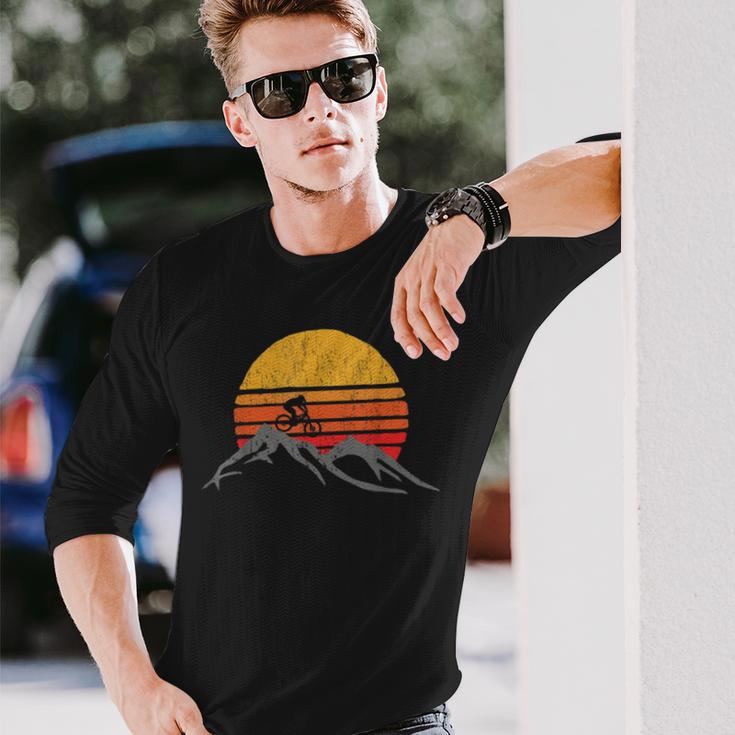 Mountain Bike Vintage Sunset Design Graphic 235 Trending Shirt Unisex Long Sleeve Gifts for Him