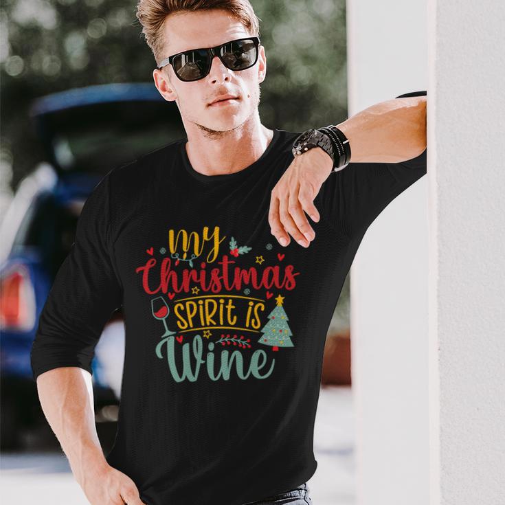 My Christmas Spirit Is Wine Funny 555 Shirt Unisex Long Sleeve Gifts for Him