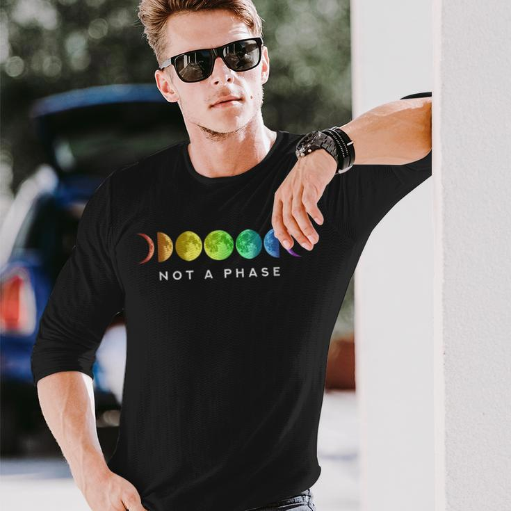 Not A Phase Moon Lgbt Gay Pride Long Sleeve T-Shirt Gifts for Him