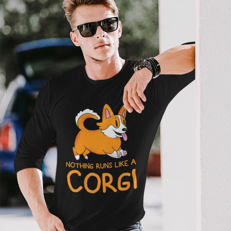 Nothing Runs Like A Corgi Animal Pet Dog Lover Long Sleeve T-Shirt Gifts for Him