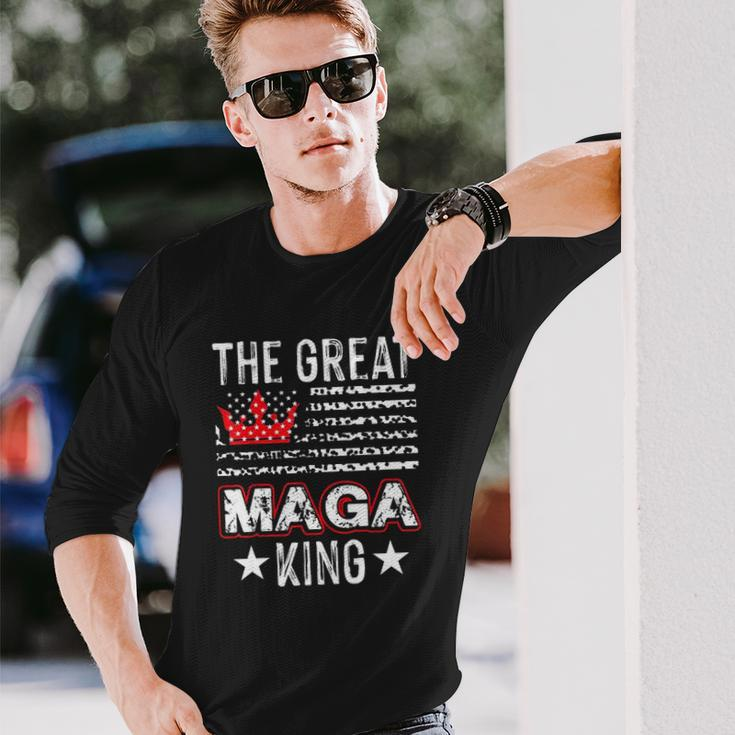 Old The Great Maga King Ultra Maga Retro Us Flag Long Sleeve T-Shirt T-Shirt Gifts for Him