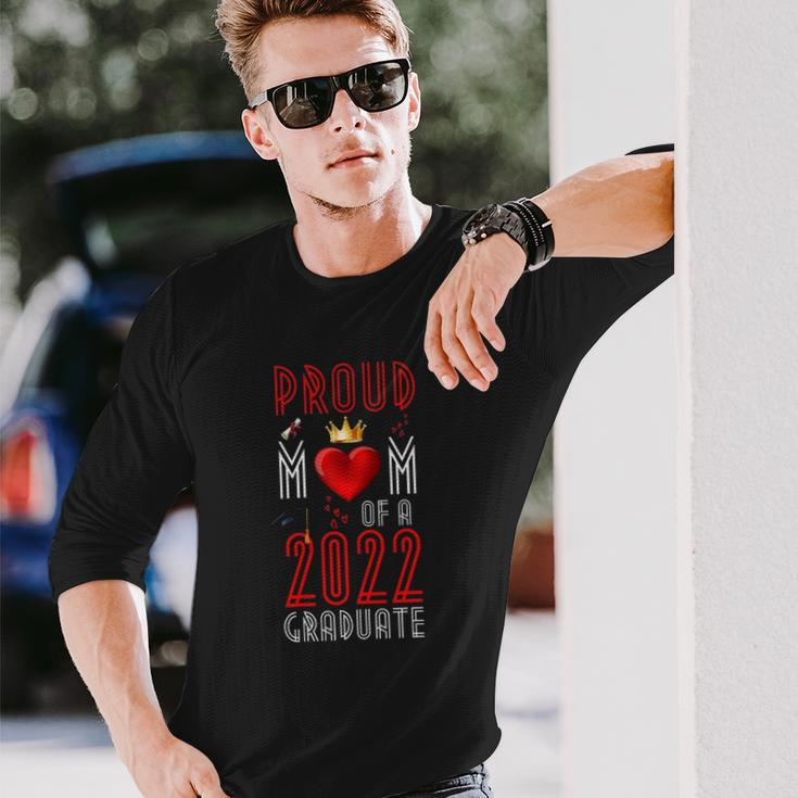 Proud Mom Of A 2022 Graduate Graduation 2022 Mother Red Long Sleeve T-Shirt T-Shirt Gifts for Him