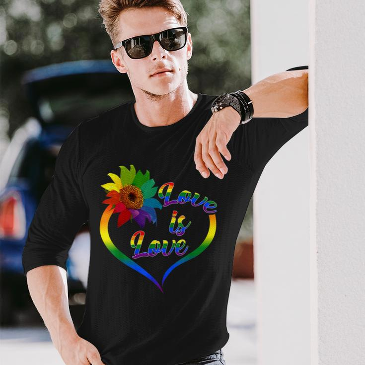 Rainbow Sunflower Love Is Love Lgbt Gay Lesbian Pride V2 Long Sleeve T-Shirt T-Shirt Gifts for Him