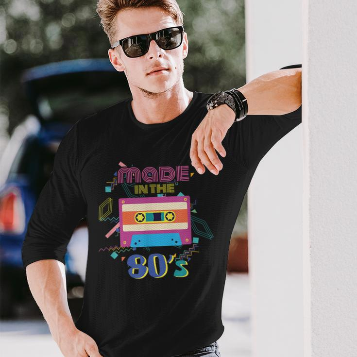 Retro Dance Party Disco Birthday Made In 80S Cassette Tape Long Sleeve T-Shirt Gifts for Him