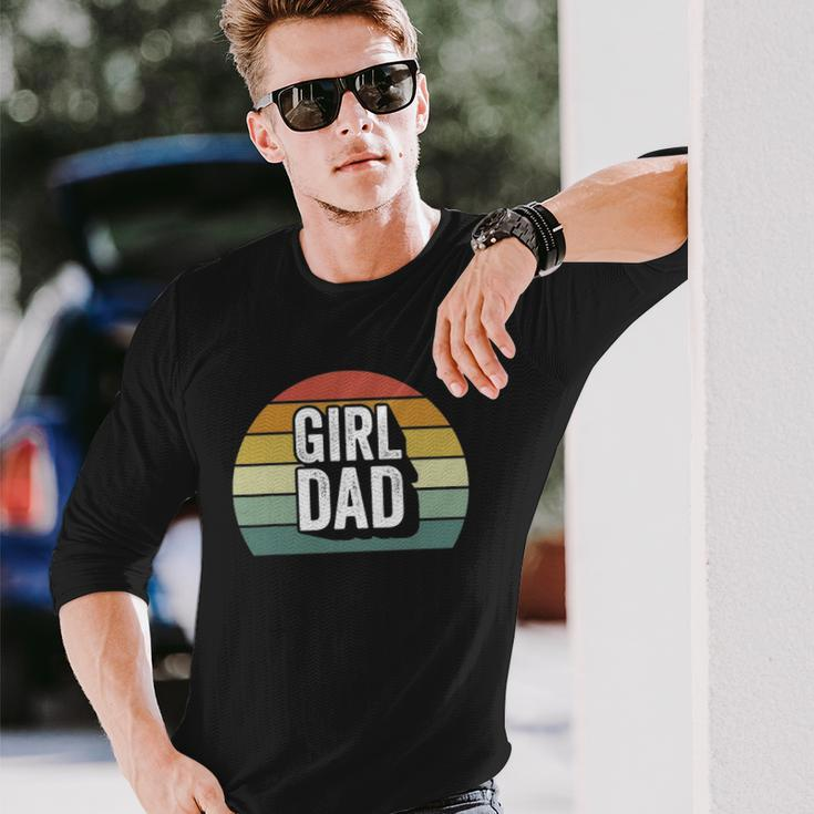 Retro Girl Dad Proud Father Love Dad Of Girls Vintage Long Sleeve T-Shirt T-Shirt Gifts for Him