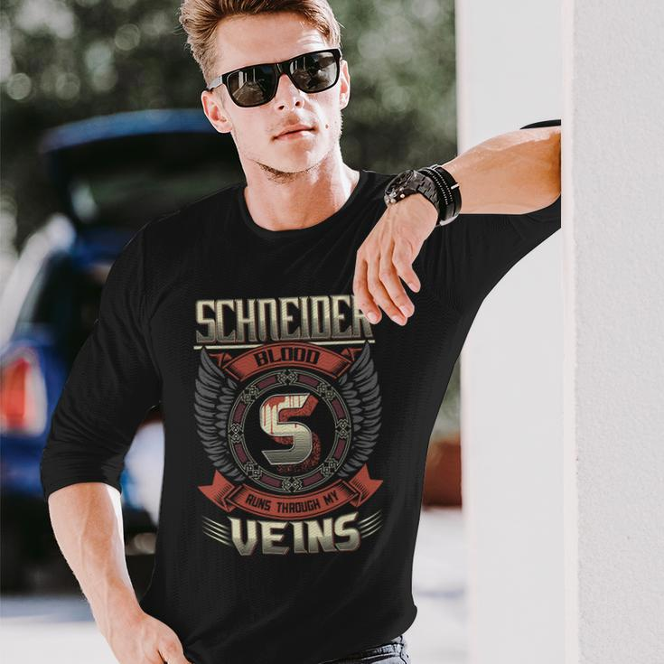 Schneider Blood Run Through My Veins Name V5 Long Sleeve T-Shirt Gifts for Him