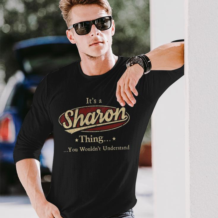 Sharon Shirt Personalized Name Shirt Name Print Shirts Shirts With Name Sharon Long Sleeve T-Shirt Gifts for Him