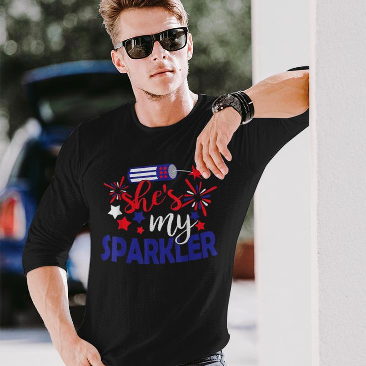 Shes My Sparkler 4Th Of July Matching Couples Long Sleeve T-Shirt Gifts for Him