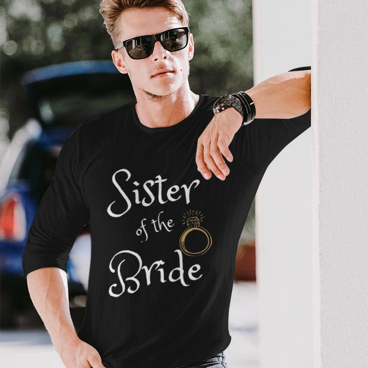 Sister Of The Bride Wedding Party Dinner Rehearsal Long Sleeve T-Shirt Gifts for Him