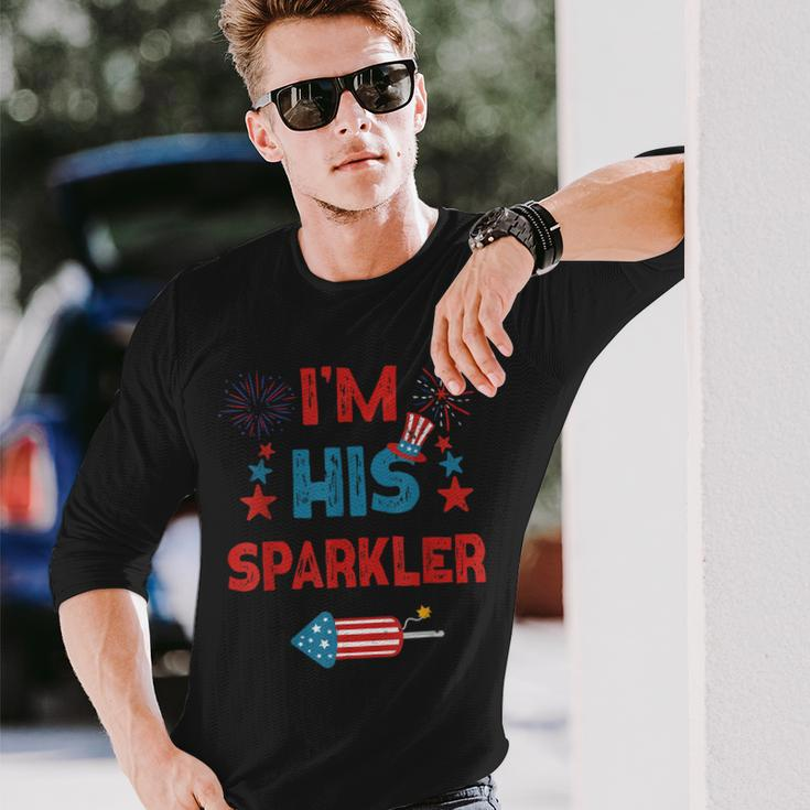 Im His Sparkler 4Th Of July Fireworks Matching Couples Long Sleeve T-Shirt Gifts for Him