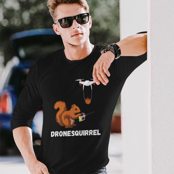 Squirrel Drone Pilot Quadcopter Operators Rodent Fpv Drones Long Sleeve T-Shirt T-Shirt Gifts for Him