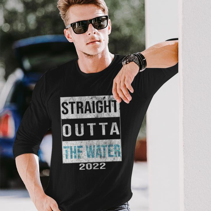 Straight Outta The Water Cool Christian Baptism 2022 Vintage Long Sleeve T-Shirt T-Shirt Gifts for Him