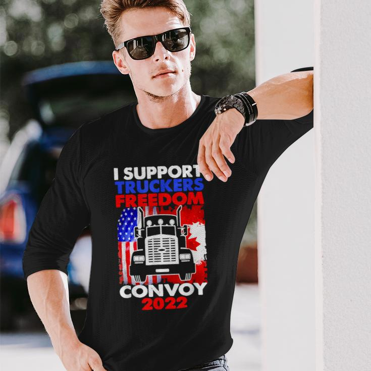 I Support Truckers Freedom Convoy 2022 V3 Long Sleeve T-Shirt Gifts for Him