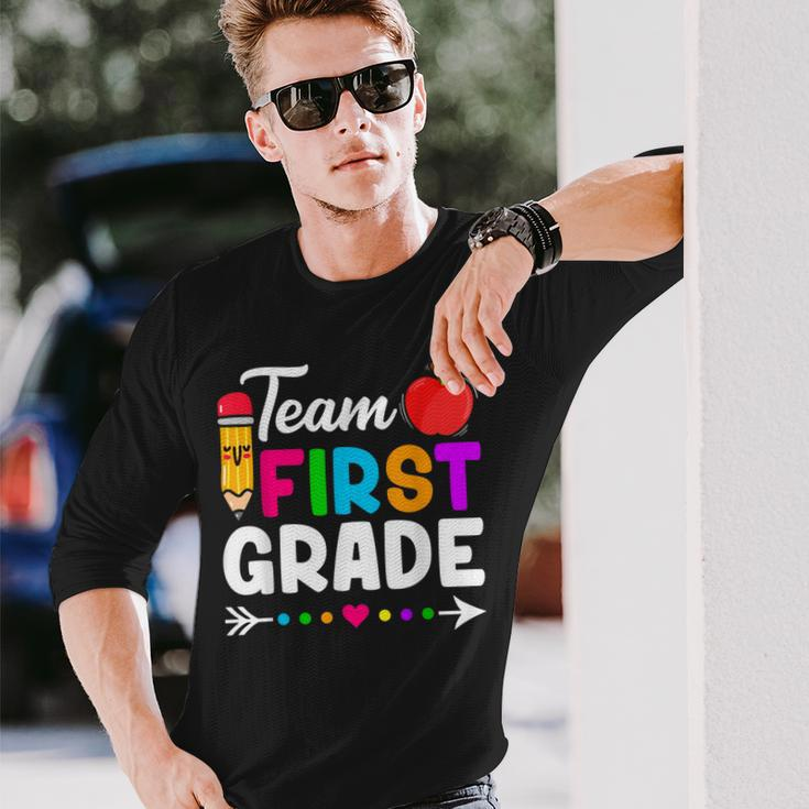 Team First Grade Teacher Student Back To School Long Sleeve T-Shirt Gifts for Him