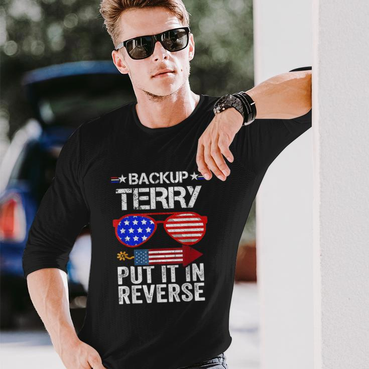 Back It Up Terry American Flag Usa 4Th Of July Sunglasses Long Sleeve T-Shirt Gifts for Him