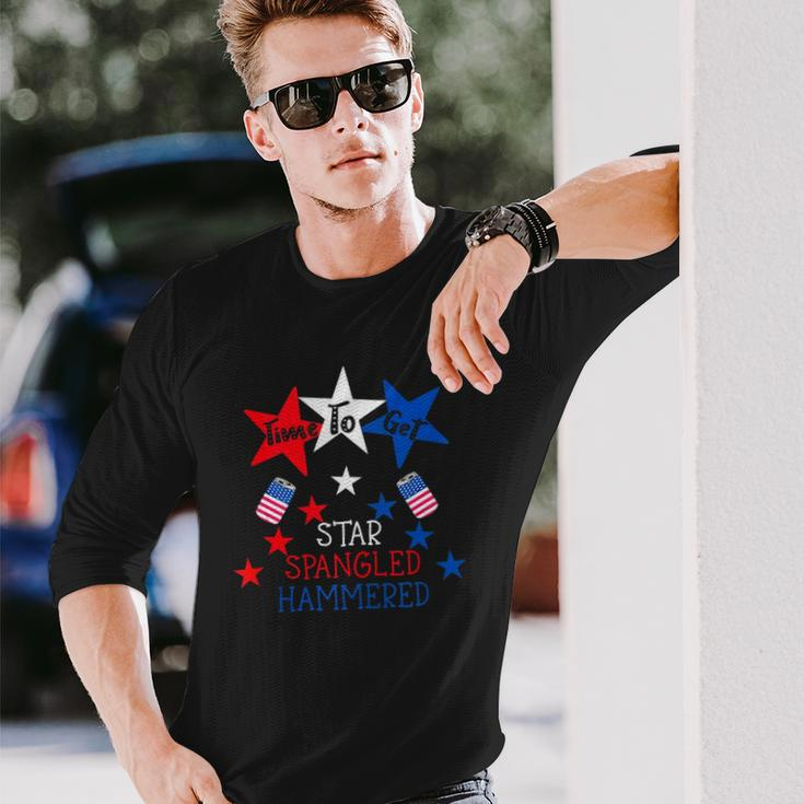 Time To Get Star Spangled Hammered 4Th Of July Drinking Long Sleeve T-Shirt T-Shirt Gifts for Him