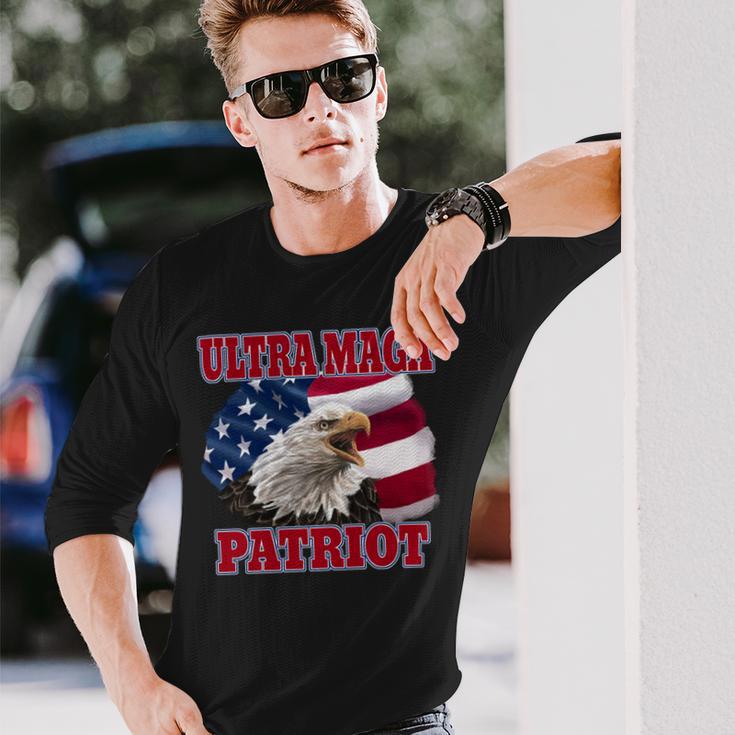 Ultra Maga Patriot American Eagle Us Flag Unisex Long Sleeve Gifts for Him