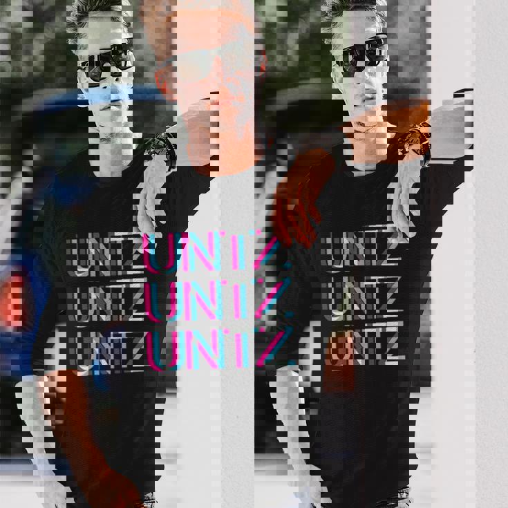 Untz Untz Untz Glitch Trippy Edm Festival Clothing Techno Long Sleeve T-Shirt Gifts for Him