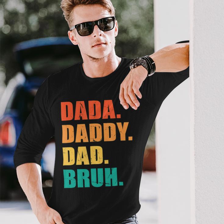 Vintage Retro Fathers Day Outfit Dada Daddy Dad Bruh 8 Shirt Unisex Long Sleeve Gifts for Him