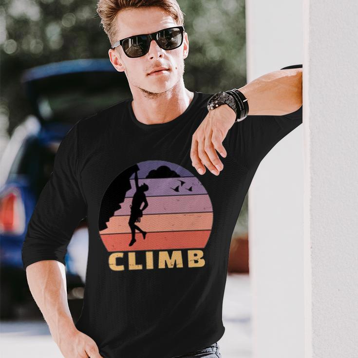 Vintage Retro Rock Climber 174 Shirt Unisex Long Sleeve Gifts for Him