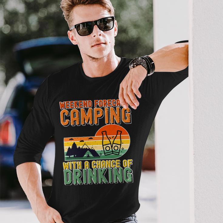 Weekend Forecast Camping With A Chance 19 Shirt Unisex Long Sleeve Gifts for Him