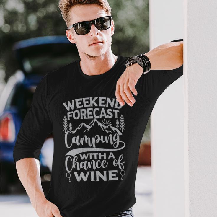 Weekend Forecast Mountain Camper 11 Shirt Unisex Long Sleeve Gifts for Him