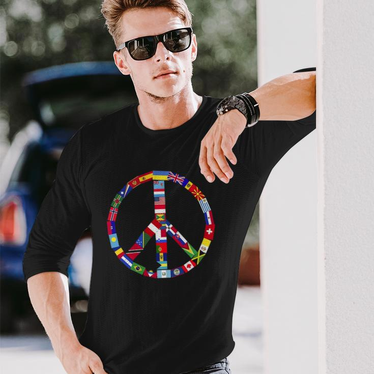 World Country Flags Unity Peace Long Sleeve T-Shirt T-Shirt Gifts for Him