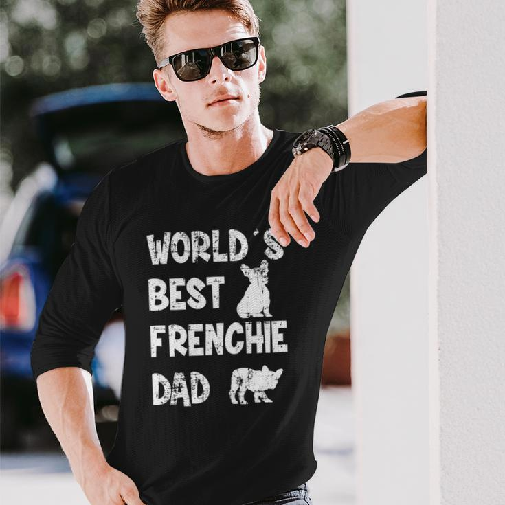 Worlds Best Frenchie Dad French Bulldog Dog Lover Long Sleeve T-Shirt T-Shirt Gifts for Him