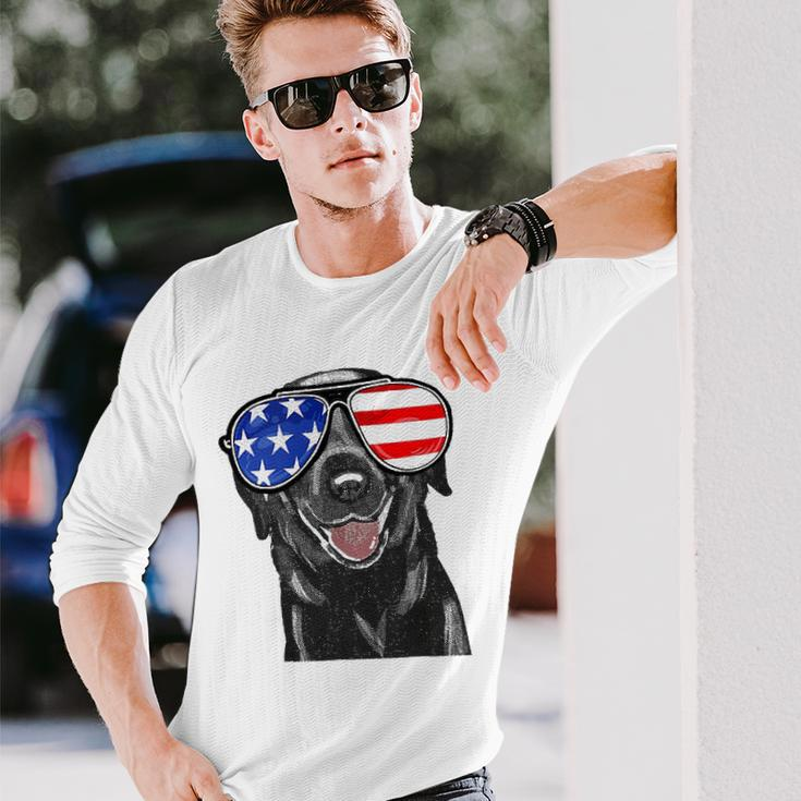 4Th Of July Black Lab Dog American Love Long Sleeve T-Shirt T-Shirt Gifts for Him