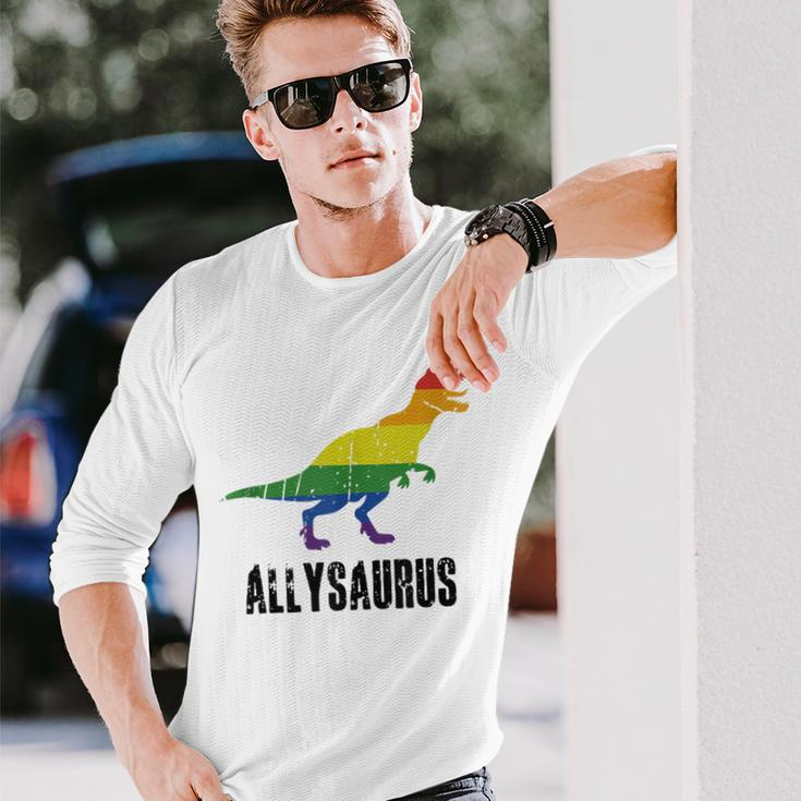 Allysaurus Ally Pride Gay Pride Lgbt Allysaurus Long Sleeve T-Shirt T-Shirt Gifts for Him