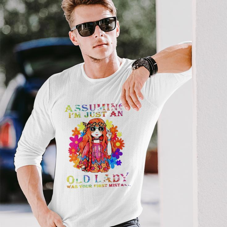 Assuming Im Just An Old Lady Hippie Long Sleeve T-Shirt T-Shirt Gifts for Him
