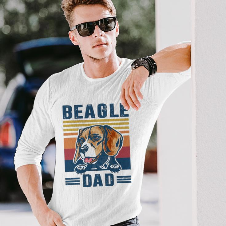 Beagle Dad Father Retro Beagle Dog Dad Long Sleeve T-Shirt T-Shirt Gifts for Him