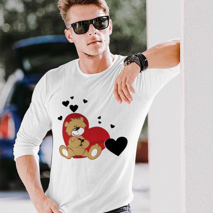 Cartoon Animal Happy Loving Teddy Bear Unisex Long Sleeve Gifts for Him