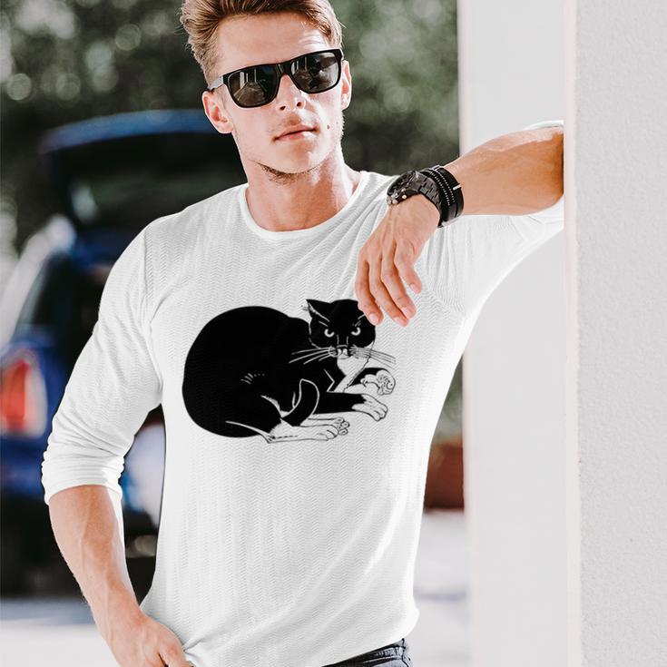 Cat Cut Cat Cat Lovers Black Cat Funny Cat Birthday Cat Gift Cat Danger Kitty V3 Unisex Long Sleeve Gifts for Him