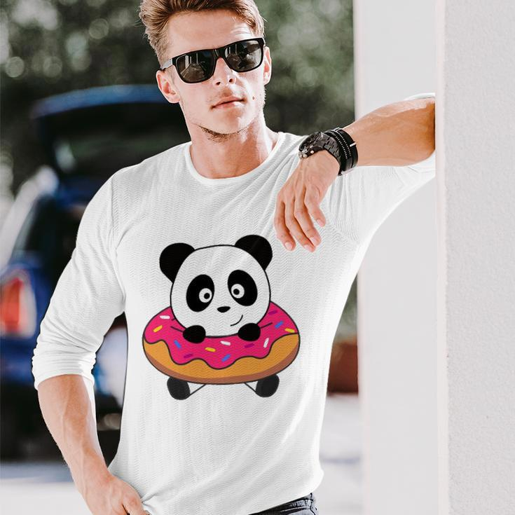 Cute Panda Bear Pandas Donut Sprinkles Long Sleeve T-Shirt T-Shirt Gifts for Him