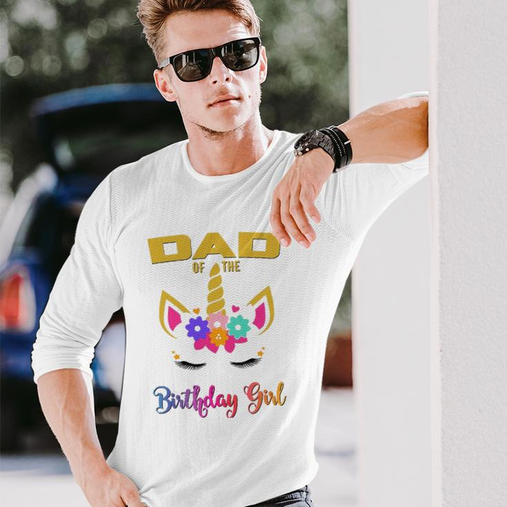 Dad Of The Birthday Girl Unicorn Matching Long Sleeve T-Shirt T-Shirt Gifts for Him