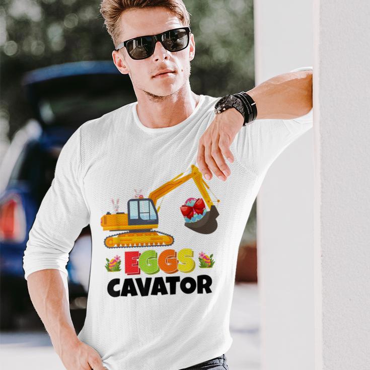 Excavator Shirts For Toddler Boys Girls Easter Eggs Cavator Unisex Long Sleeve Gifts for Him